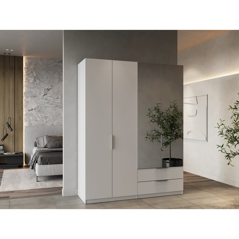 Nurin 4 Door Manufactured Wood Wardrobe, White