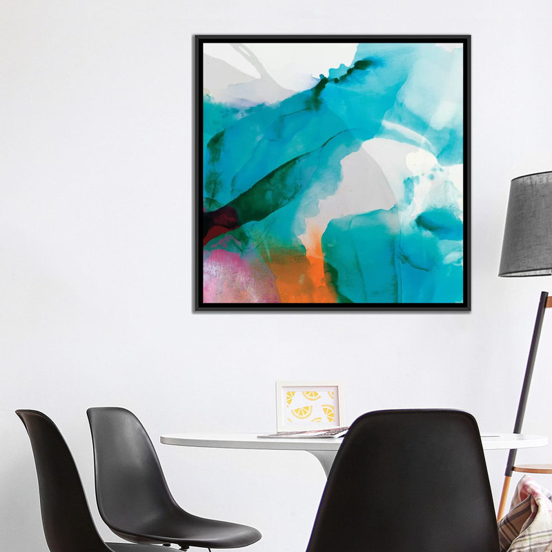«LA Abstract II» par Sisa Jasper, reproduction sur toile tendue sur châssis, H 37 po x l 37 po x P 1,5 po, Pas de tapis