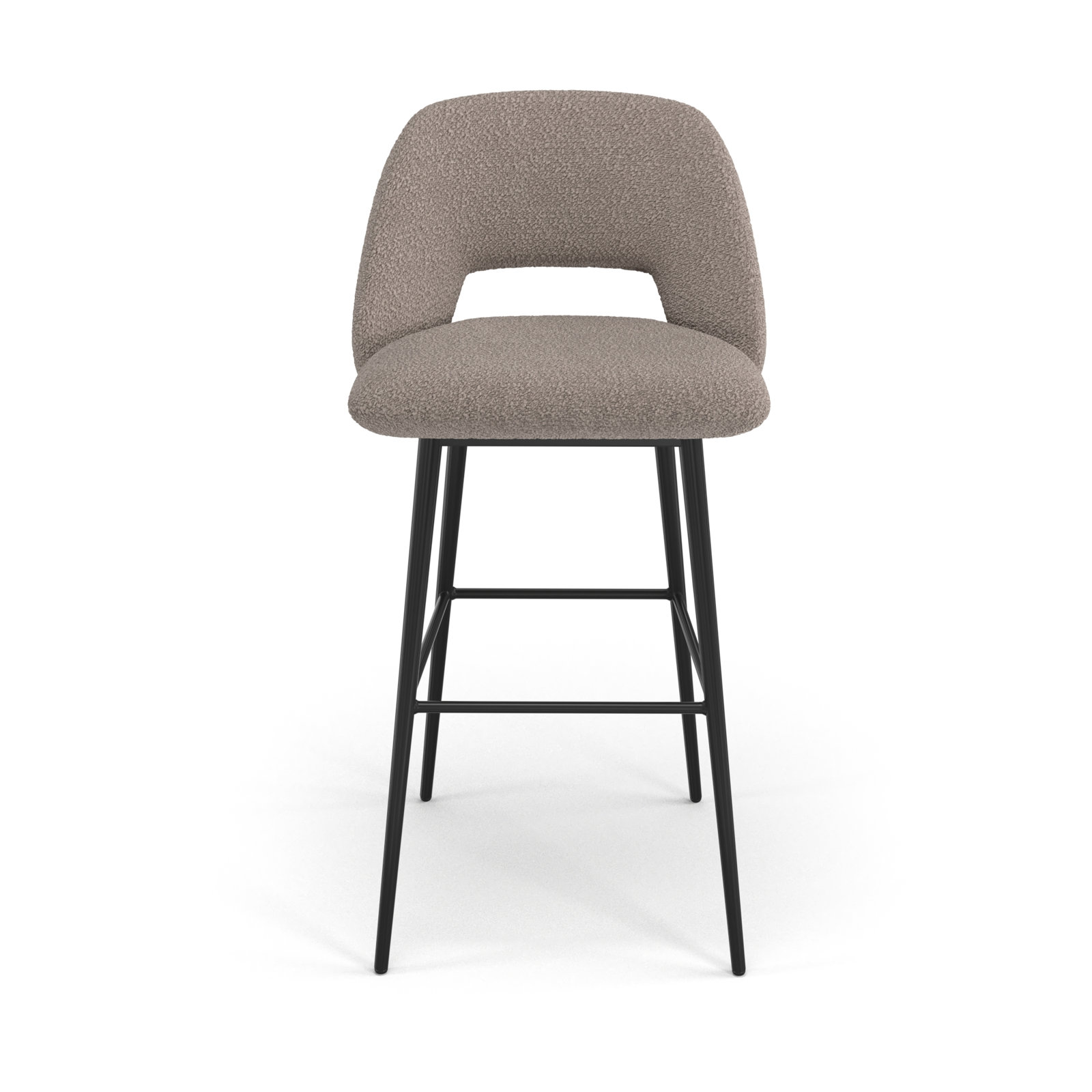Valdez Boucle Bar & Counter Stool, Gray Boucle, Bar Stool (29” Seat Height)