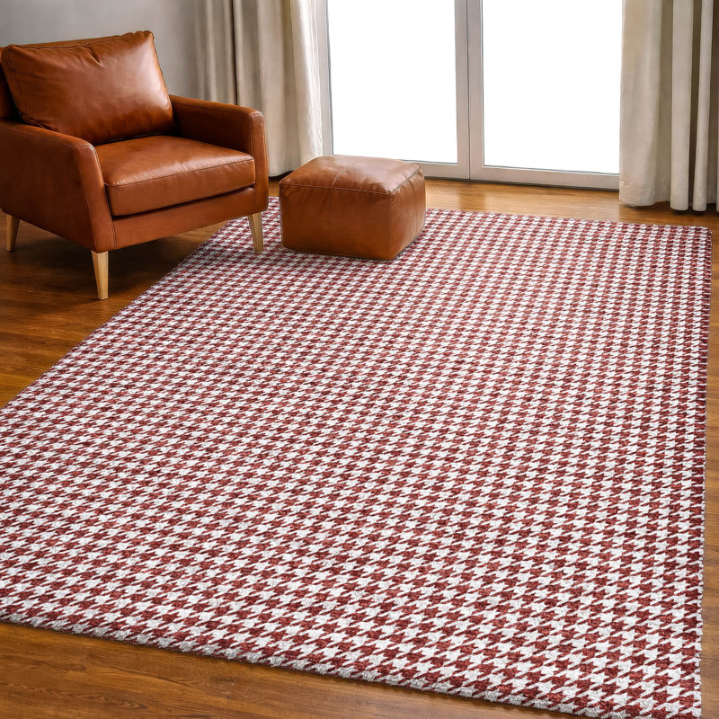 Tapis à poils longs de première qualité ADS137, Rouge, 9 pi x 12 pi