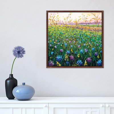 Beautiful Field Flowers On Sunset by Valery Rybakow - Painting on Canvas