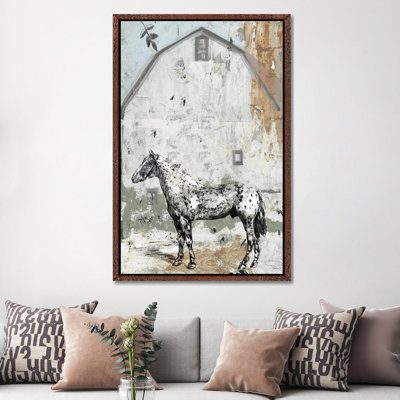 Barn With Horse by Stellar Design Studio - Painting on Canvas
