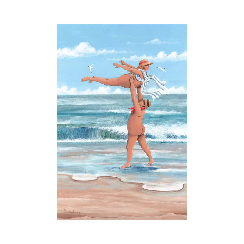 «Don't Drop Me Now» par Peter adderley - peinture sur toile tendue, H 26 po x l 18 po x 1,5 po