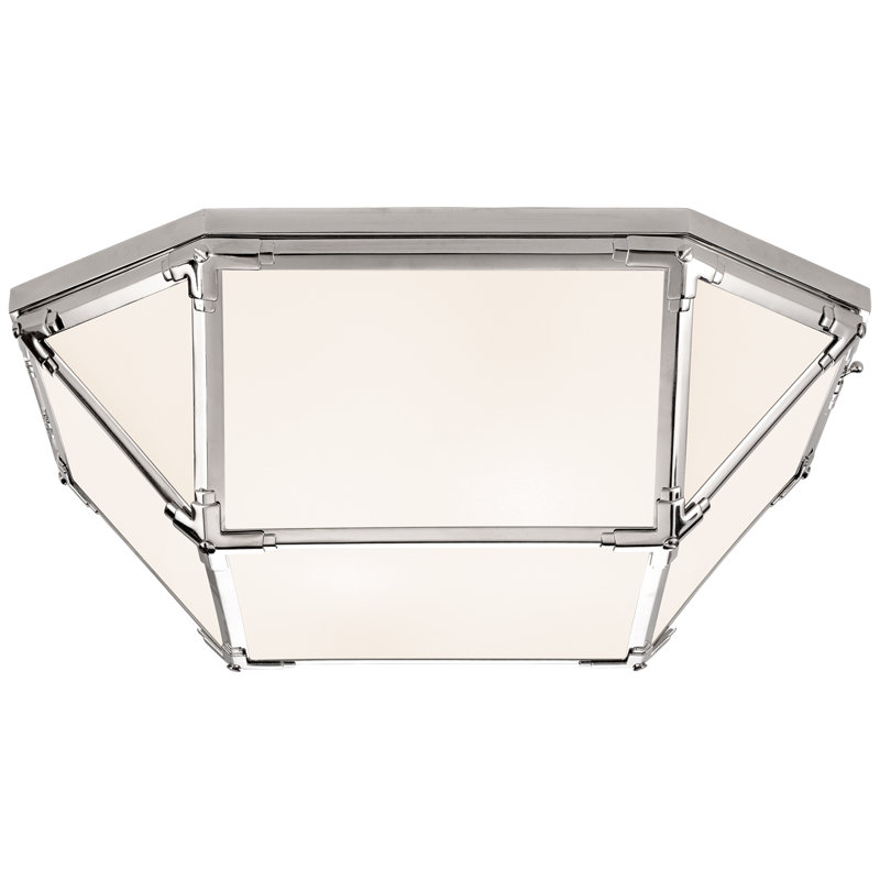 Suzanne Kasler Morris Large Flush Mount, Polished Nickel, White