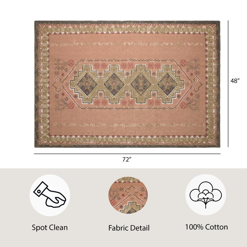 Cherokee Strawberry Red Cotton Flatweave 4' x 6' Area Rug