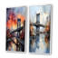 «Coral Bridge Urban Silhouettes», 2 pièces sur toile-560648272-560648274