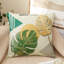 Ensemble de 4 housses de coussin décoratif à motif de feuilles tropicales Monstera - Housses de coussin à imprimé botanique vert et jaune pour canapé, lit et salon, taille 18 po x 18 po-365276628