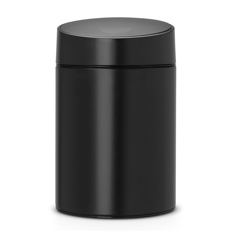Slide 5 Litre Touch Top Trash Can, Black