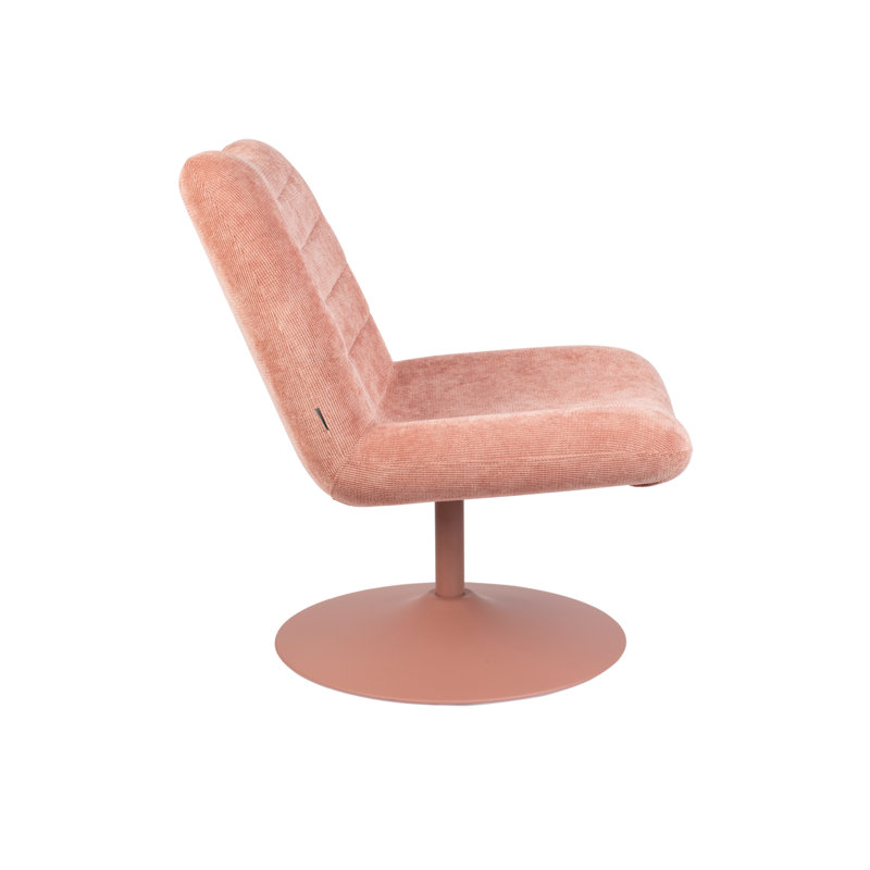 Bubba Swivel Lounge Chair, Pink Polyester Blend, Pink