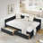Full Size Upholstered Tufted Bed Frame With Two Drawers, Sofa Bed Frame With Comfortable Backrest And Armrests, Velvet-1279676868