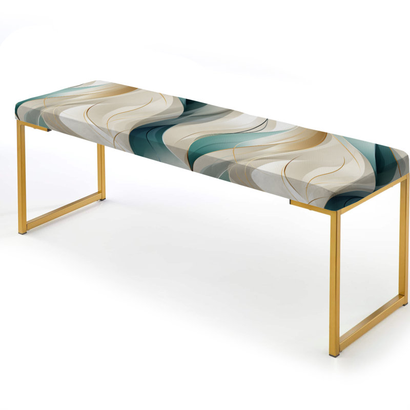 Subdued Elegance I - Banc abstrait rembourré or