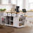 Large Kitchen Island With Drop Leaf, Power Outlet, Door Internal Storage Rack, Rolling Kitchen Cart On 5 Wheels With 5 Open Side Racks For Kitchen, Dining Room(Not Include Bar Stools)-2017749205