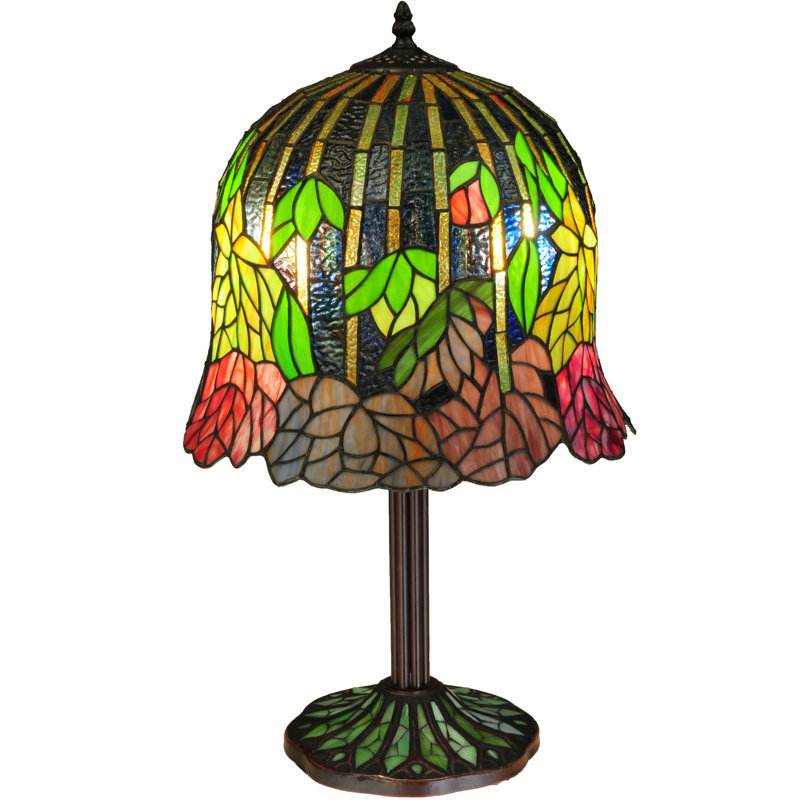 23"H Tiffany Honey Locust Base Table Lamp