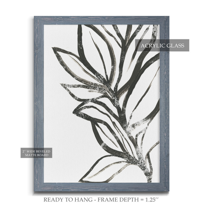 Leaf instinct ii-reproduction d’art sur toile encadrée, Encadré gris, H 38 po x l 28 po x P 1,25 po