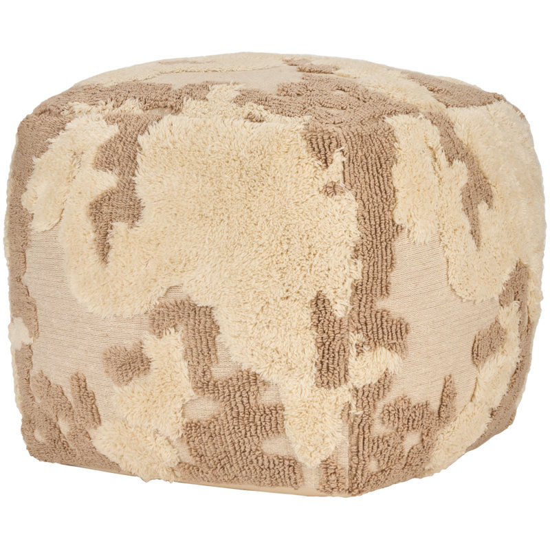 Wrought Studio Neyah 15" x 15" x 15" Beige Indoor Poufs, Beige