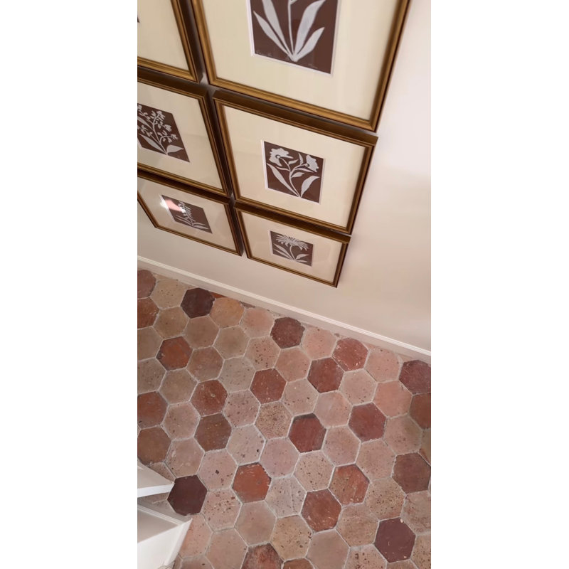 Hexagone antique terre cuite 6 x 7