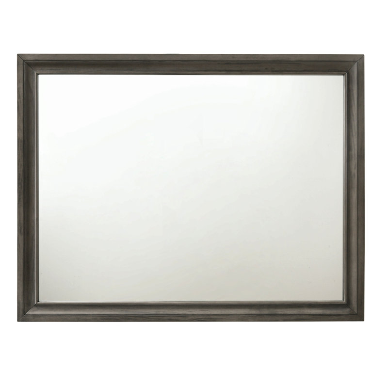Miroir gris à finition quotidienne, Gris, Rectangulaire, 36 po x 47 po