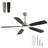 Modern 52 Inch Led Ceiling Fan With 110V 6 Speed Wind 5 Blades Remote Control Reversible DC Motor With Light-750371969-750371983