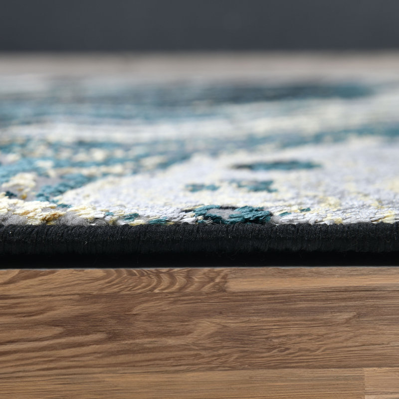 Galaxy Series Abrstract Black/Gray/Ivory/Beige Area Rug, Rectangle 7'9" x 10'2"