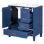 Meuble-lavabo de 30 po - Armoire bleue moderne avec lavabo. Fabrication en bois massif. 3 tiroirs, fermeture de porte transparente. Comptoir en céramique. Armoires élégantes. Structure. Attrait doux-121099500