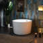 Baignoire autoportante ronde blanche en acrylique 41 po x 41 po avec siège intégré, conception antidérapante-85747696