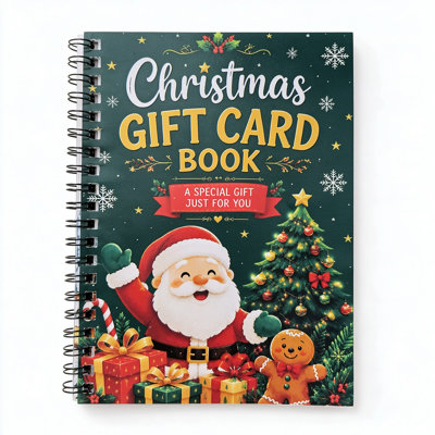 Christmas Gift Card Book – Keepsake Gift Card Organizer Album for Holiday Cards & Vouchers (Green/Red)