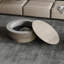 Table basse ronde avec rangement caché et motif cannelé gris-133774152-133774192