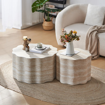 Ensemble de 2 tables basses rondes pour le salon