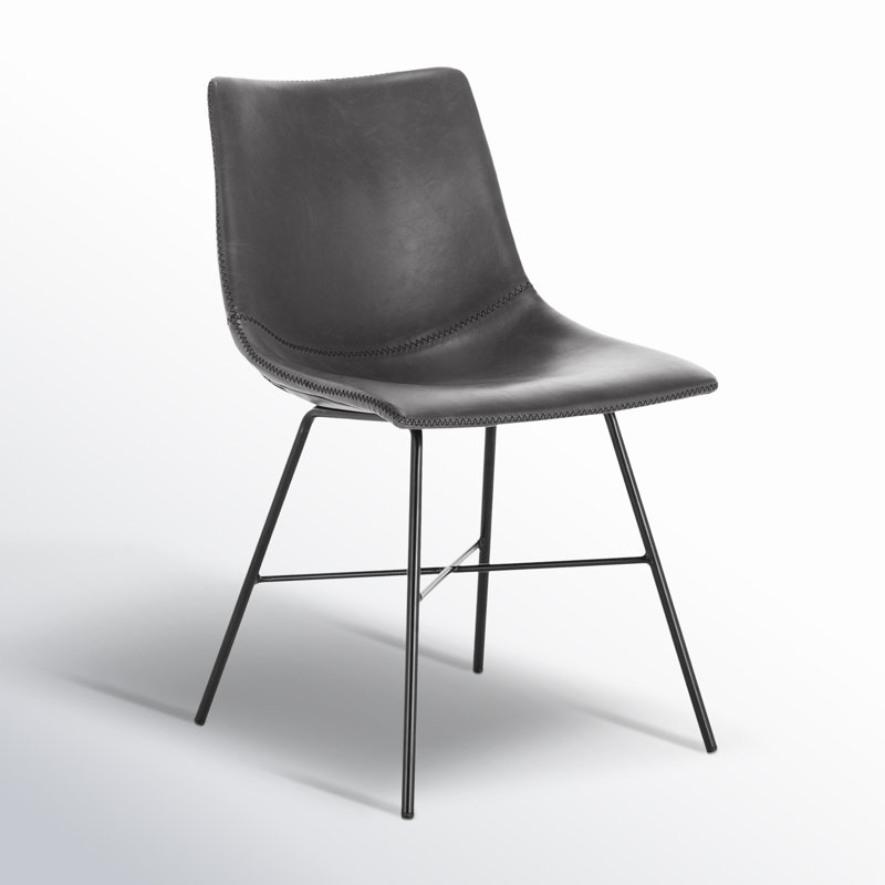 Bela Vegan Leather Dining Chair, Gray Faux Leather