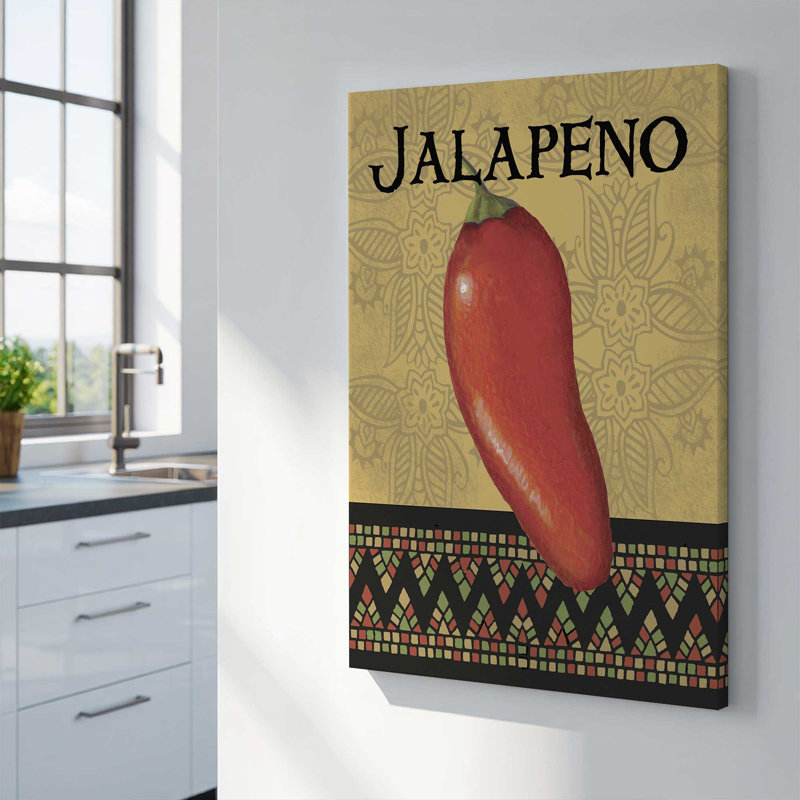 Jalapeno avec une touche de style populaire, Toile tendue, Toile tendue, H 18 po x l 12 po