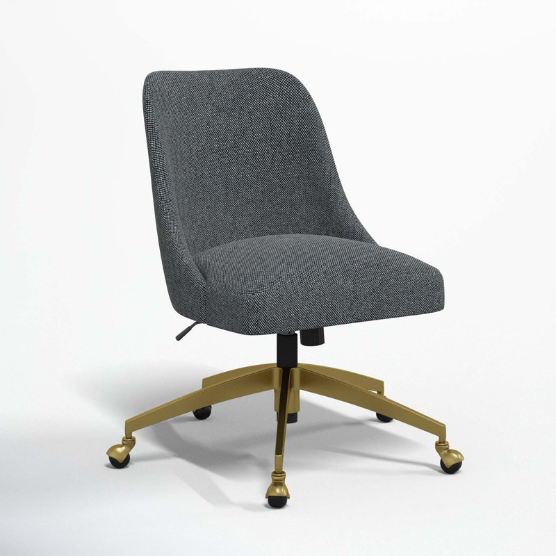Chaise de bureau Tamieka, Tweed Sustain bleu marine Milsap