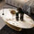 Liliane 51.18'' Pandora Contemporary Oval Coffee Table With Gold Stainless Steel Base, Faux Marble Countertop For Living Room