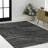 Hallie High-Low Minimalist Curve Geometric Black/White Rug-1975701722