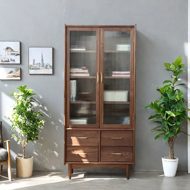 Bibliothèque pour meubles de style nordique, Marron foncé