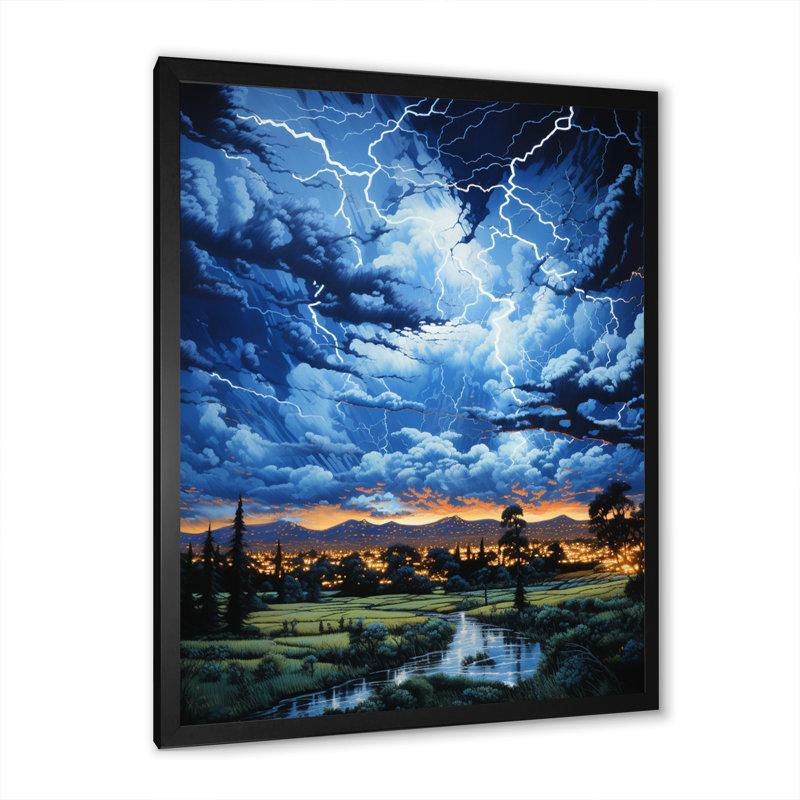 Lightning Lightning Dance Pastoral, reproduction d'art sur toile, Noir, H 32 po x l 24 po x P 1 po