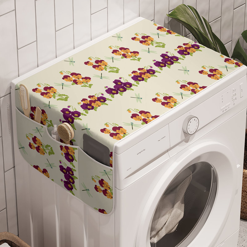 East Urban Home Dragonfly Washing Machine Organizer Pack of 2 47" x 18.5" Eggshell Multicolor