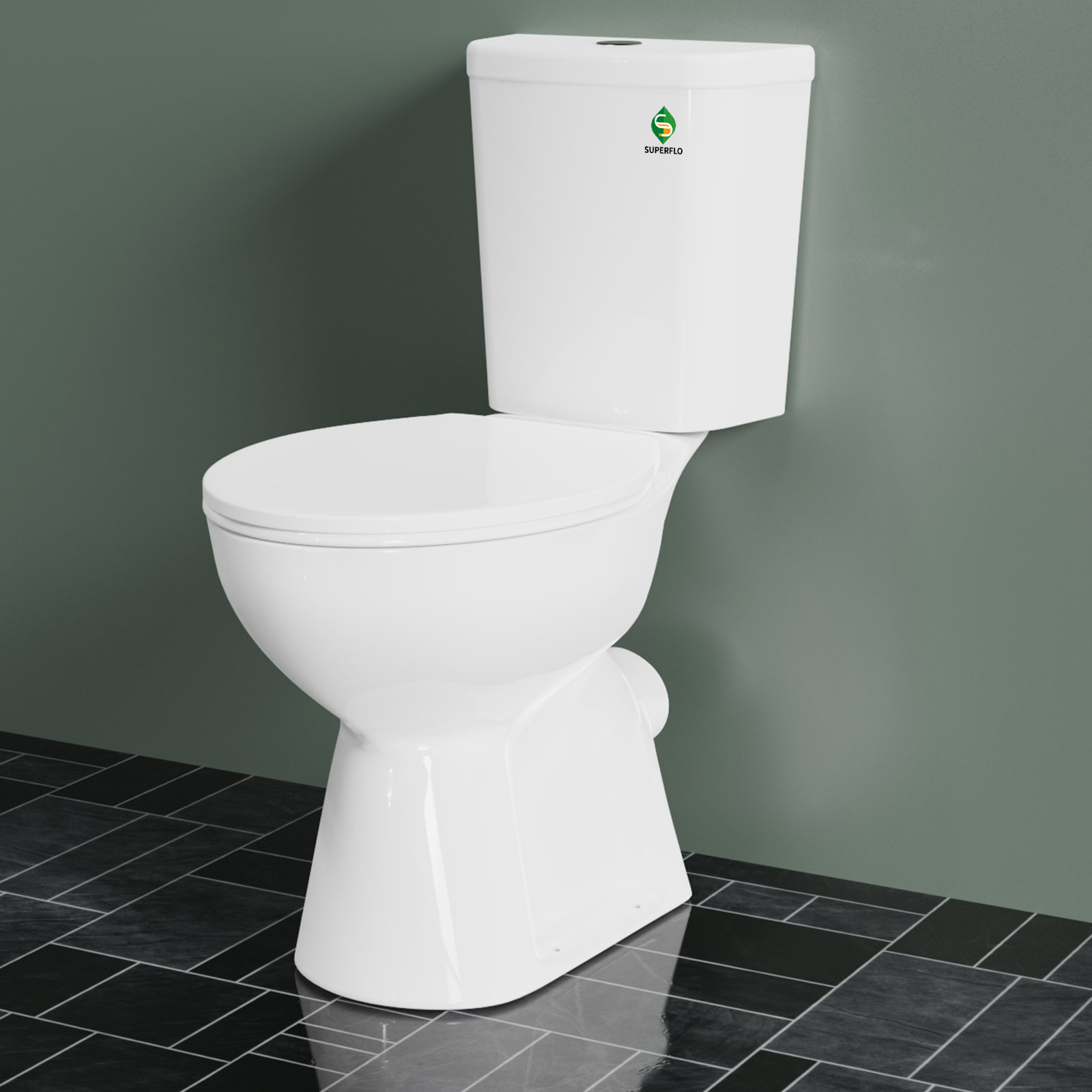 SUPERFLO 18inch Tall Toilet Rear Outlet Toilet With Powerful Flushing High Toilet Wayfair Canada