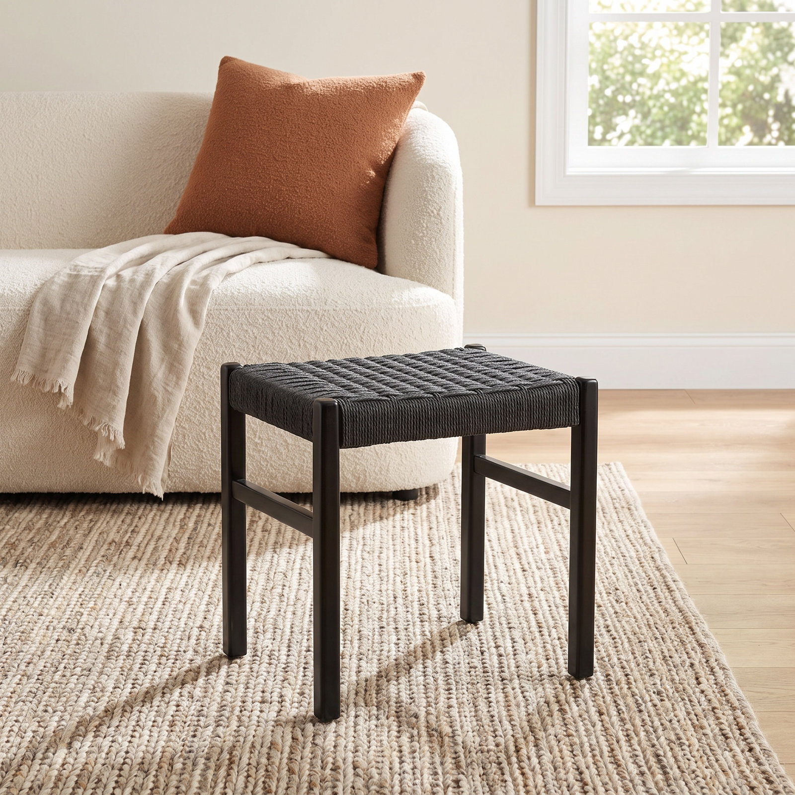 Piper Accent Stool, Black