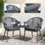Ensemble de conversation d'extérieur en corde tissée 2 pièces avec coussins, aluminium