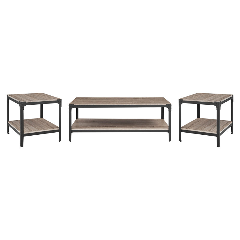 Ensemble de tables basses 3 pièces Gravelle, Bois flotté