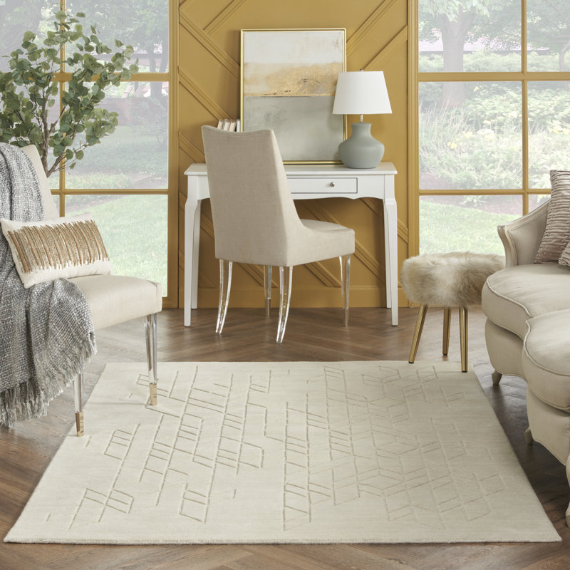 Mihira Geometric Wool Hand Woven Area Rug, Rectangle 160 x 226cm