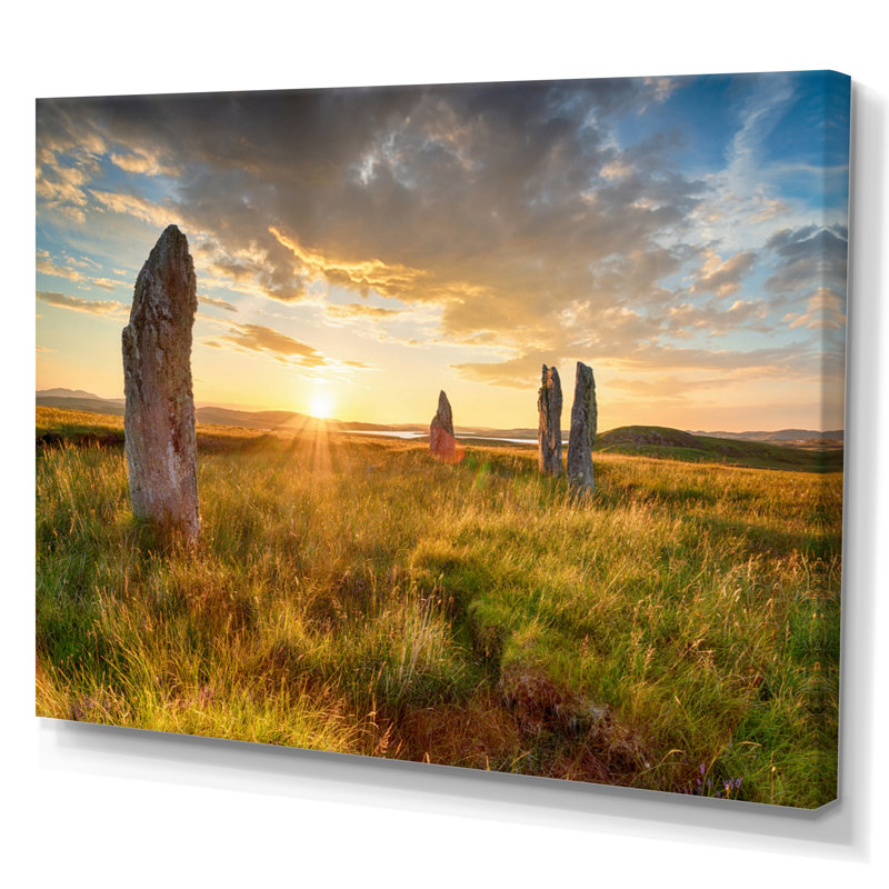 Pierres debout sur toile, H 16 po x l 32 po x P 1 po, Toile tendue