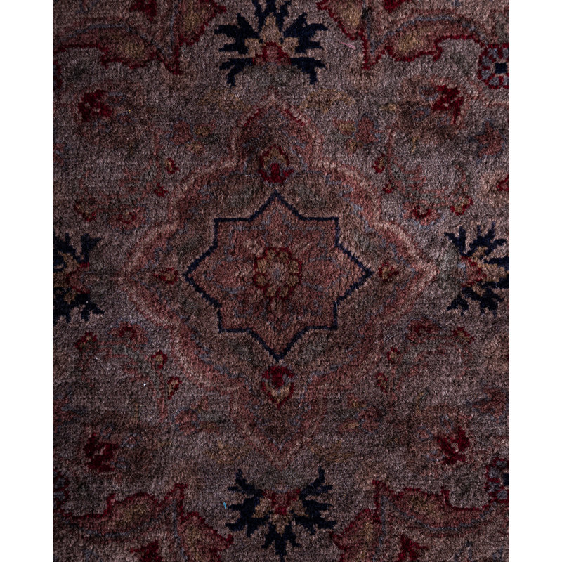 Overdyed Hand-Knotted Wool Modern-Contemporary Brown Area Rug 5' 8" x 5' 8"