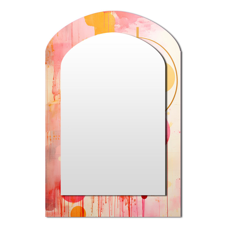Miroir mural rose et rose, 43 po x 33 po