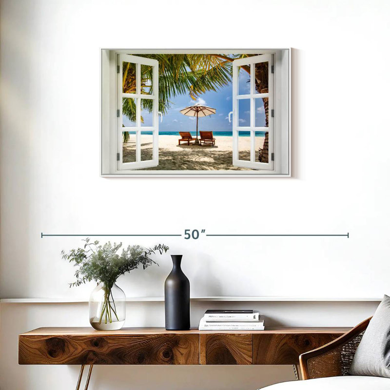 Fenêtre Neruda, Cadre flottant blanc, 31 po x 21 po