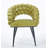 Chaise verte moderne (ensemble de 2) avec pieds en tube de fer de couleur dorée, coussins moelleux et dossier confortable, convenant à la salle à manger, au salon, au café et au dossier en boule de poils-899738171