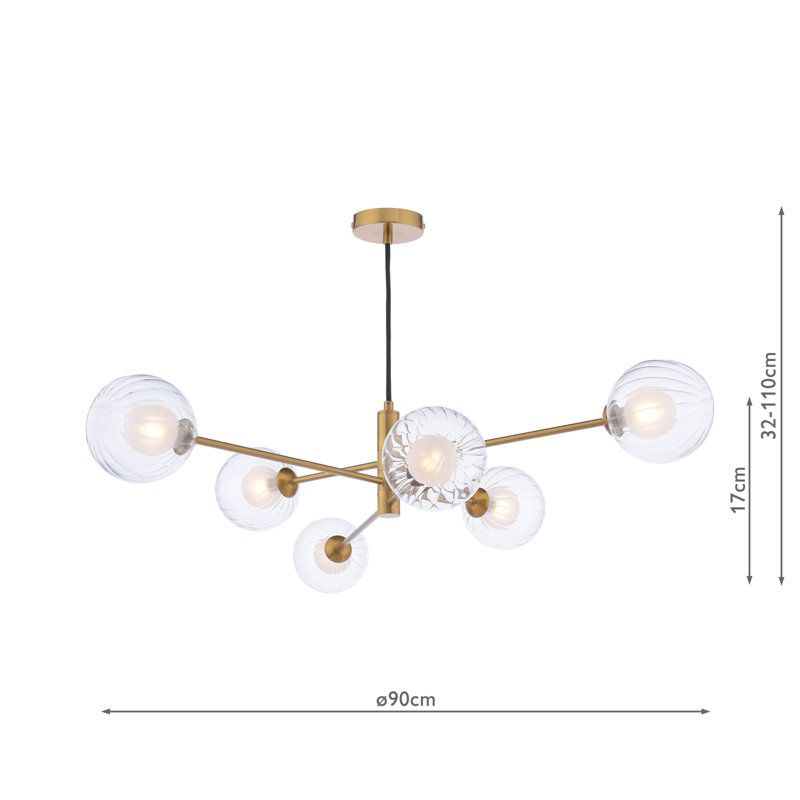 6 - Light Aged Brass Pendant
