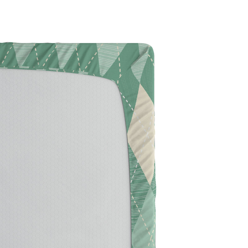 Microfiber Geometric Fitted Sheet, Full Fitted Sheet