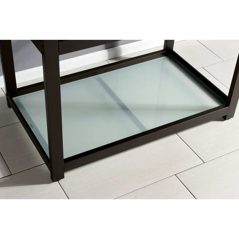 Fauceture Metal Rectangular Console Bathroom Sink, Brushed/Oil Rubbed Bronze
