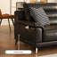 Causeuse-coussin standard en cuir véritable noir-788629464